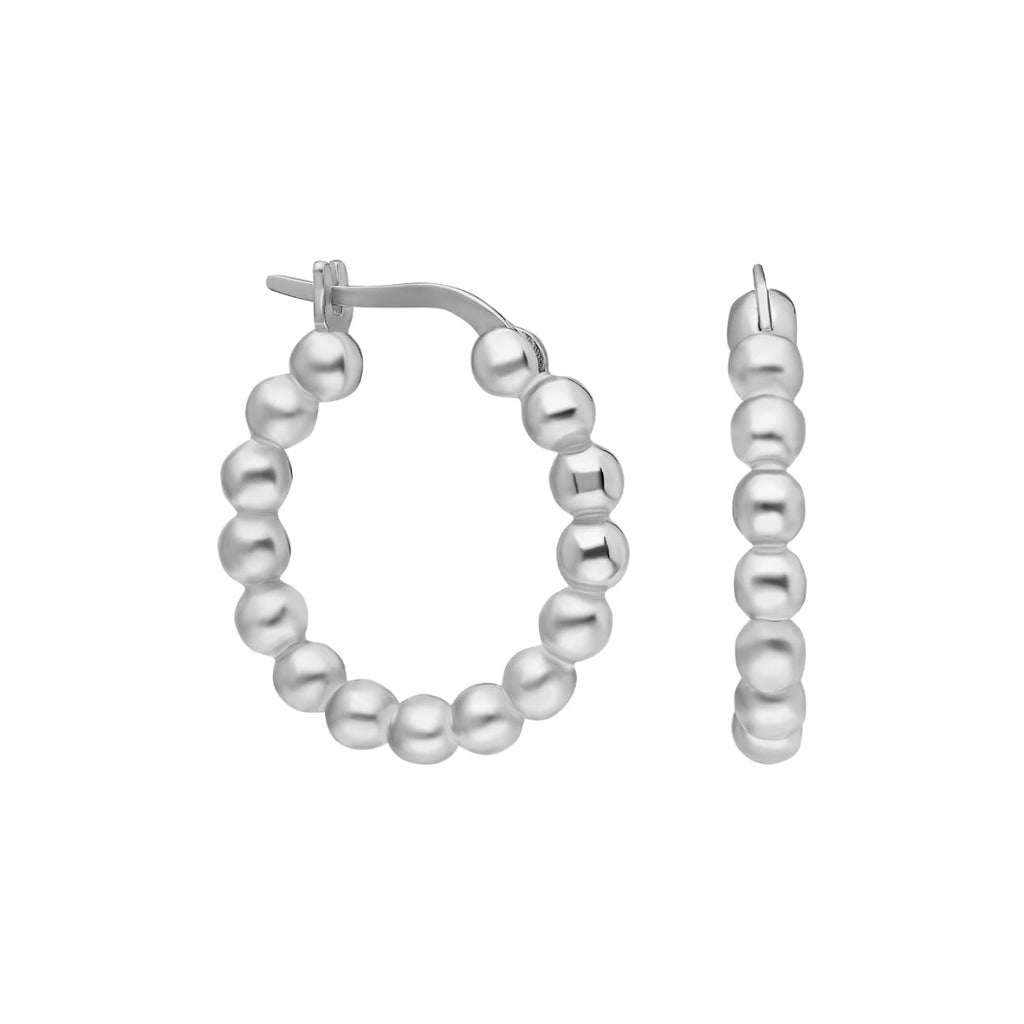 22mm Round Beaded Hoop Earrings - AURIME