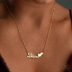 WAAGERECHT HERZ NAMENSKETTE | 14K GOLD