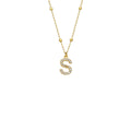 Zirkonia Vintage Letter Necklace (7068232843309)