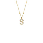 Zirkonia Vintage Letter Necklace - 925 SILBER aus 925 Silber - Hochwertiger Schmuck - AURIME
