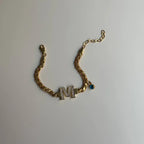 GERSTEN LETTER ARMKETTE MIT NAZAR aus 925 Silber - Eleganter Halskette - AURIME