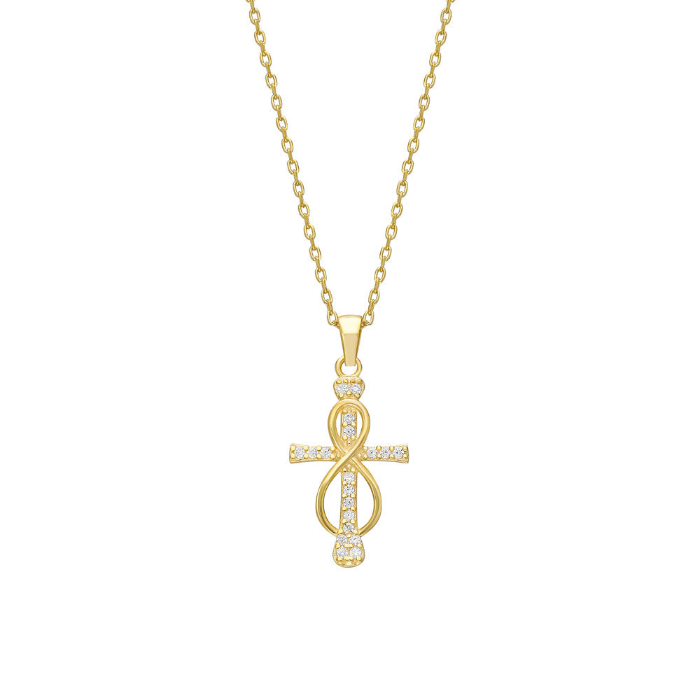 INFINITY KREUZ HALSKETTE aus 925 Silber - Eleganter Halskette - AURIME