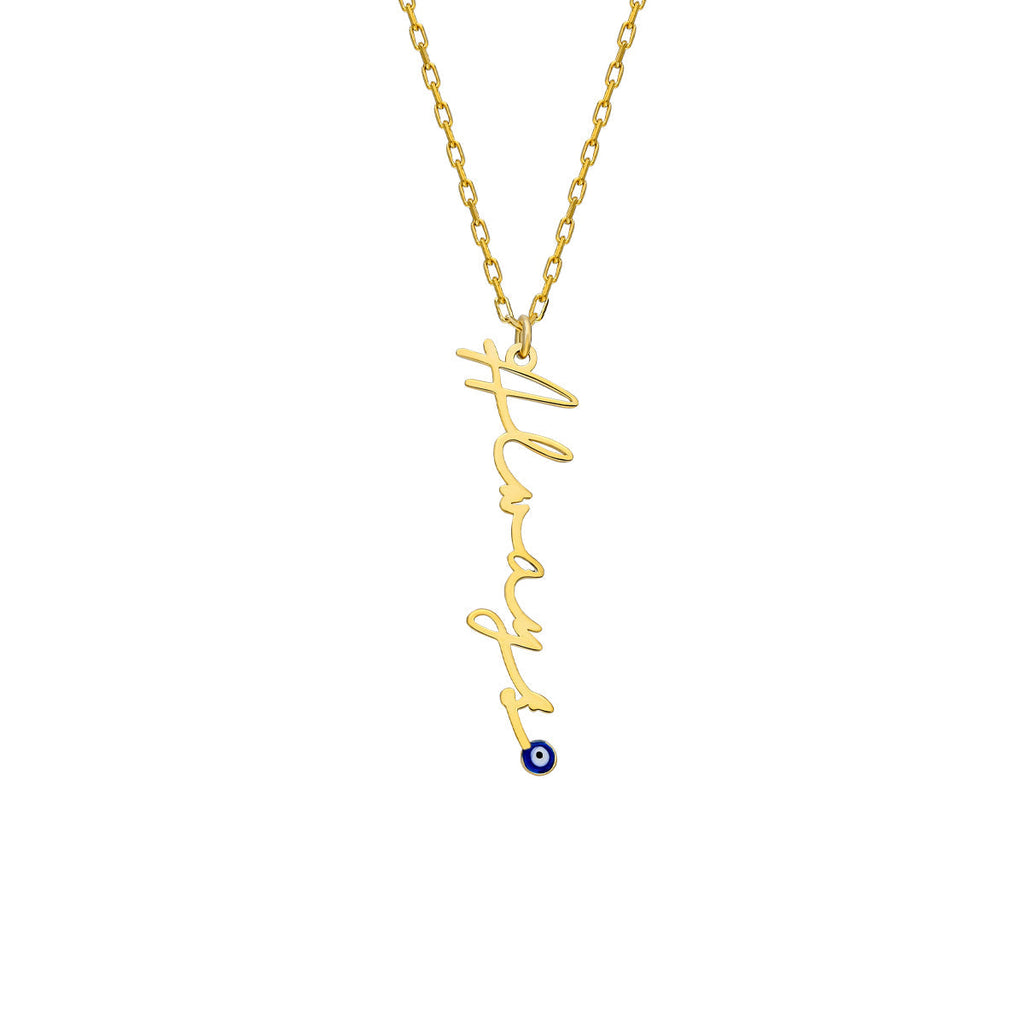 SIGNATURKETTE MIT NAZARAUGE aus 925 Silber - Eleganter Halskette - AURIME