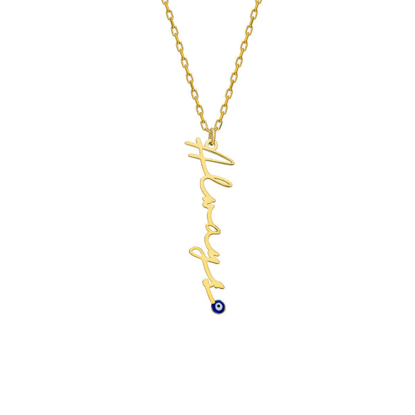 SIGNATURKETTE MIT NAZARAUGE aus 925 Silber - Eleganter Halskette - AURIME