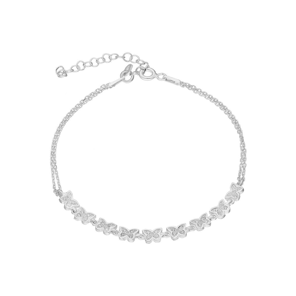 BUTTERFLY ARMKETTE MIT ZIRKONIA aus 925 Silber - Eleganter Halskette - AURIME