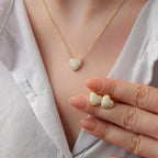 ZIRKONIA HERZ SET aus 925 Silber - Eleganter Schmuckset - AURIME