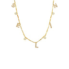 NAMENSKETTE MIT ZIRKONIA STEIN aus 925 Silber - Eleganter Halskette - AURIME