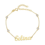 DOUBLE ZIRKONIA NAMENSARMBAND aus 925 Silber - Eleganter Armband - AURIME