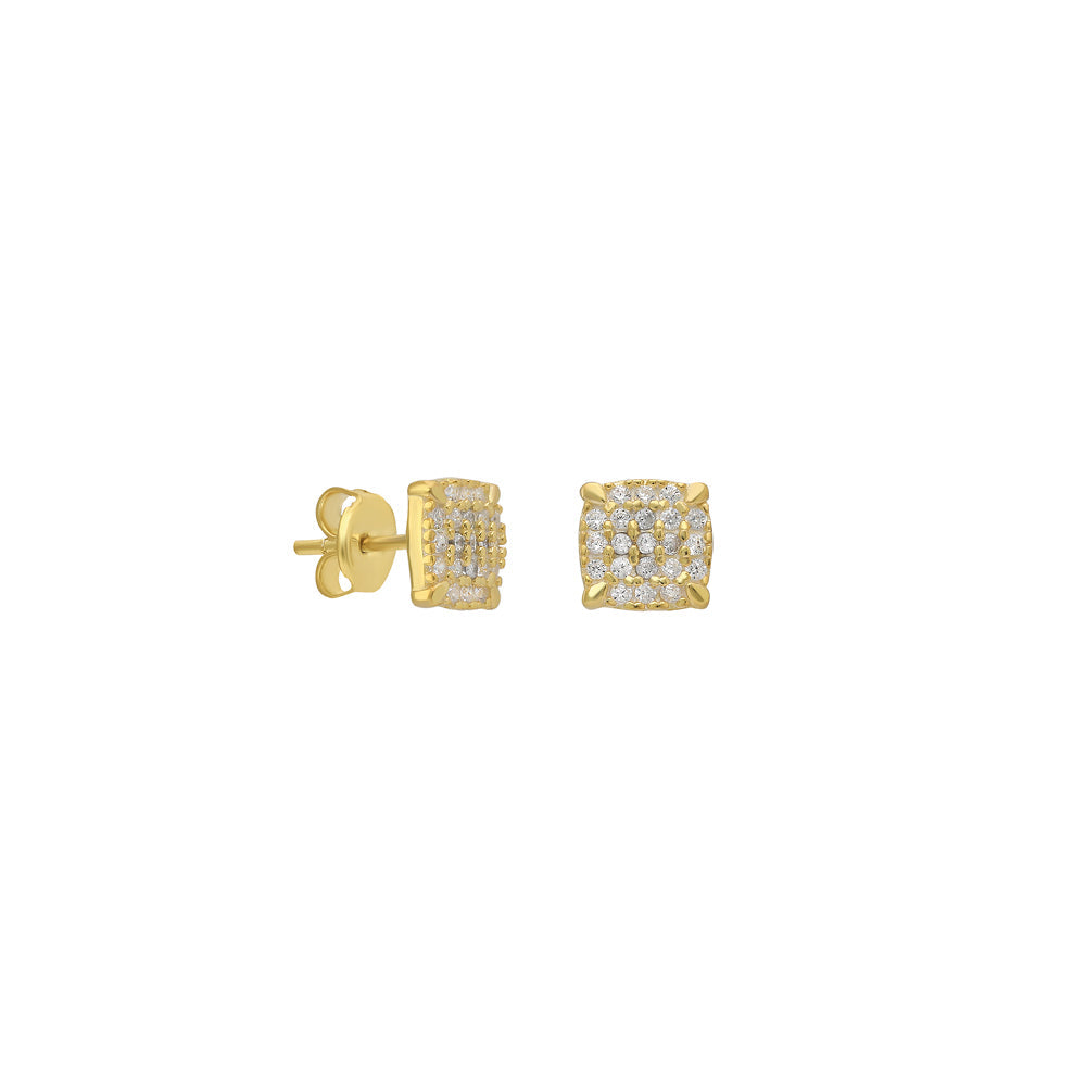 FULL ZIRKONIA ECKIG OHRSTECKER aus 925 Silber - Hochwertiger Schmuck - AURIME