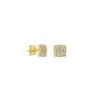 FULL ZIRKONIA ECKIG OHRSTECKER aus 925 Silber - Hochwertiger Schmuck - AURIME