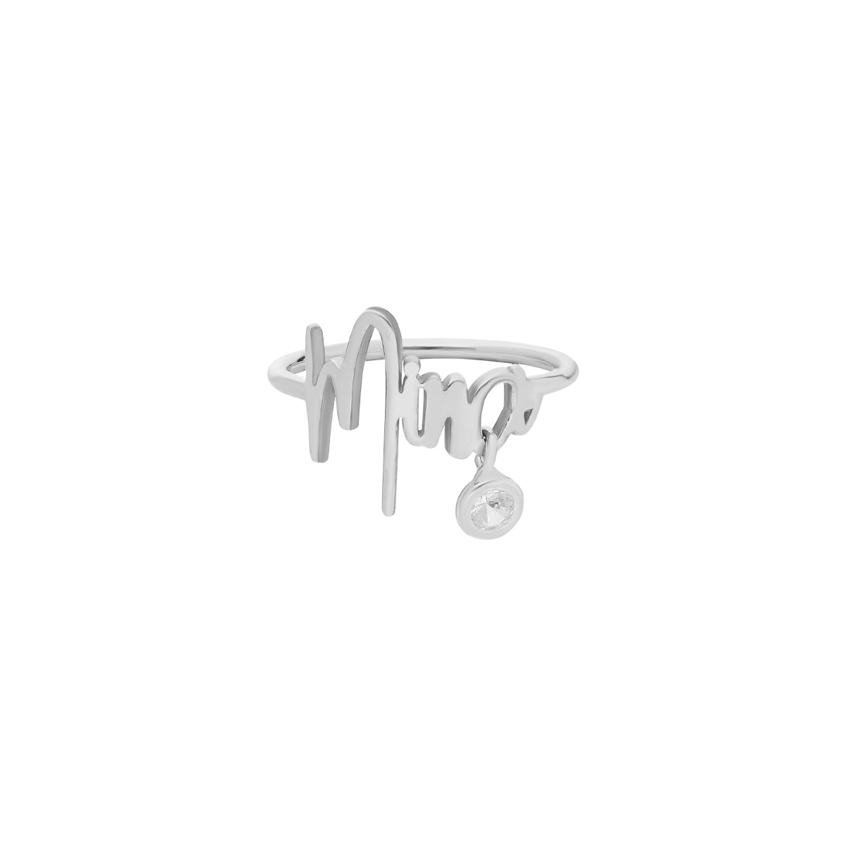 NAMENSRING ONE STONE aus 925 Silber - Eleganter Ring - AURIME