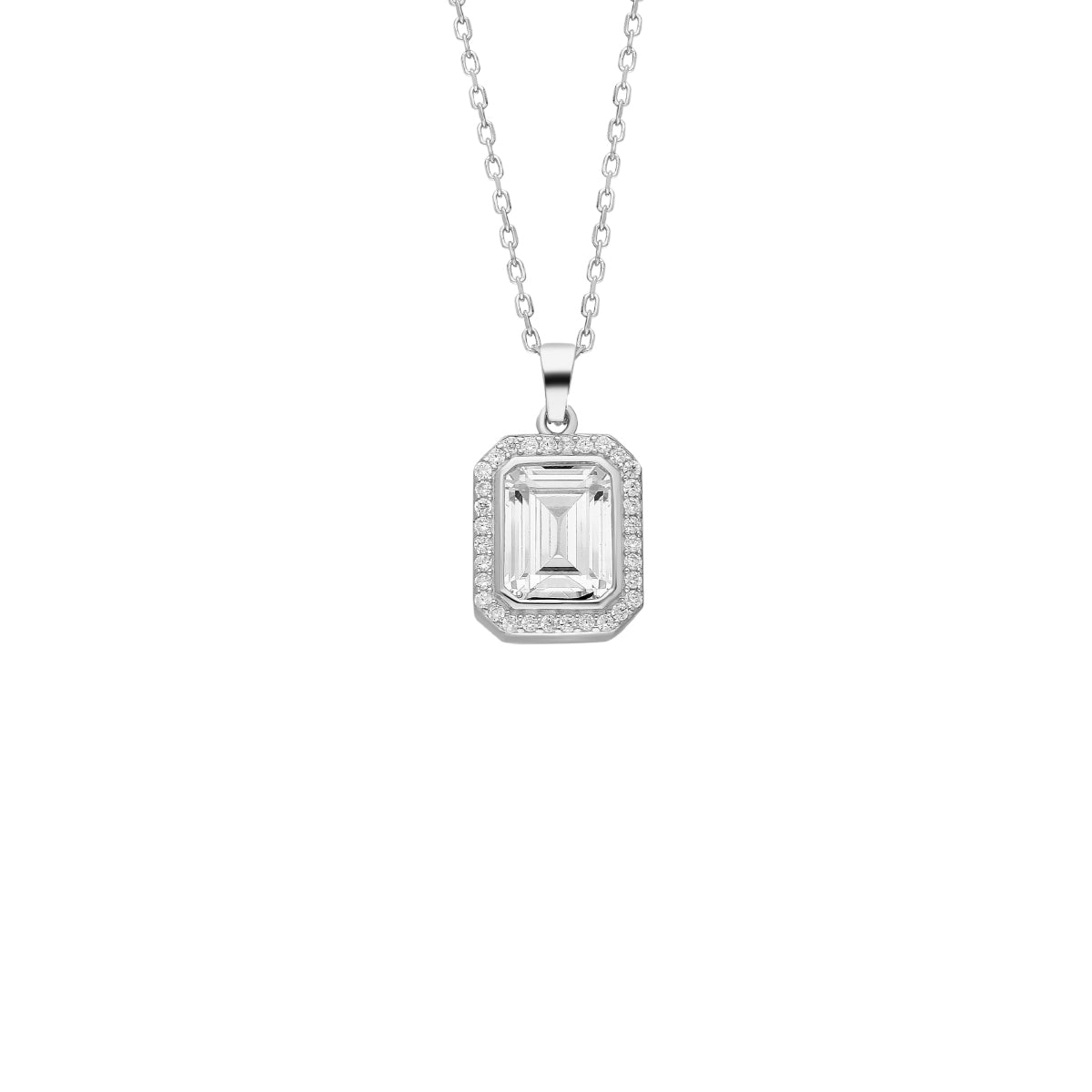 BAGUETTE ZIRKONIA KETTE 2 aus 925 Silber - Eleganter Halskette - AURIME