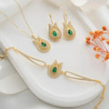SMARAGDGRÜNES TULPEN | SCHMUCKSET | 925 SILBER