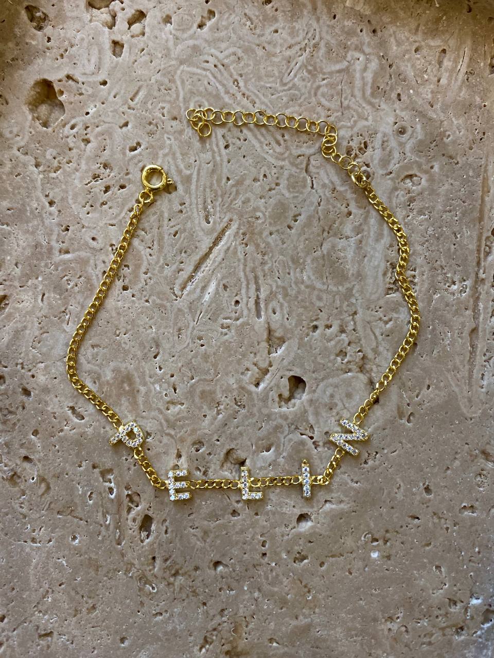 GOURMET ZIRKONIA NAMENS ARMKETTE aus 925 Silber - Eleganter Halskette - AURIME