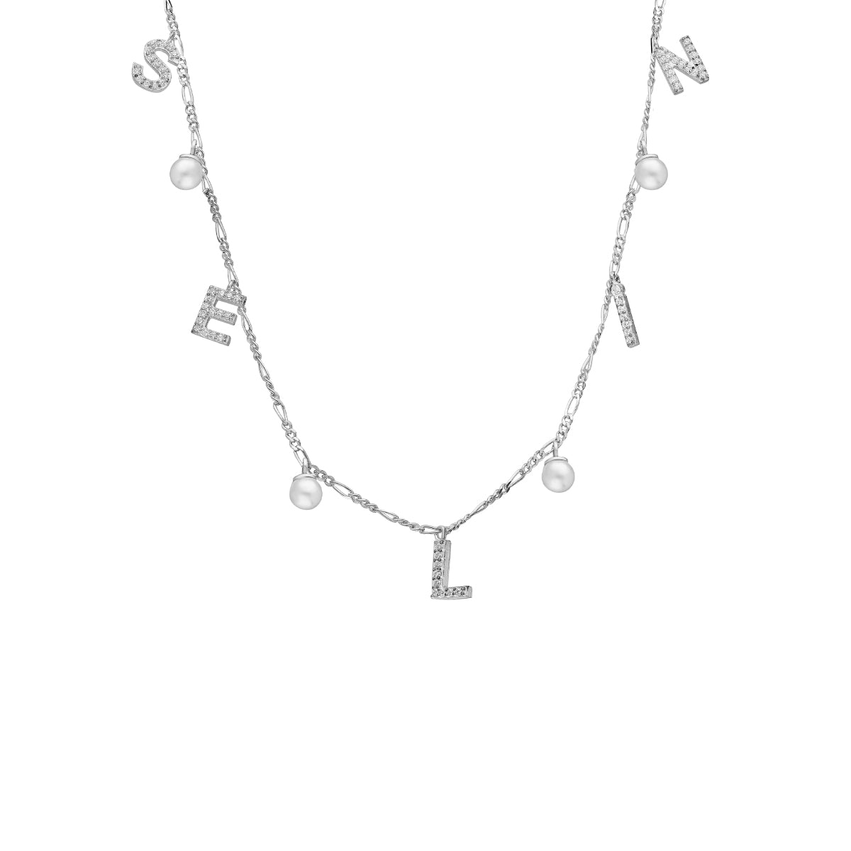 CHOCKER NAMENSKETTE MIT PERLE aus 925 Silber - Eleganter Halskette - AURIME