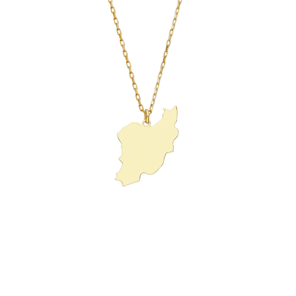 UMRISS KETTE STADT ODER LAND aus 925 Silber - Eleganter Halskette - AURIME