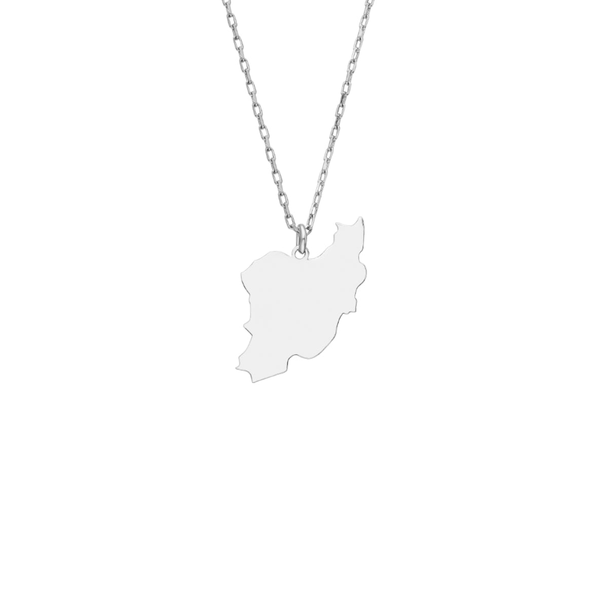 UMRISS KETTE STADT ODER LAND aus 925 Silber - Eleganter Halskette - AURIME