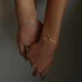Ehearmband aus 925 Silber von Aurime, schlichtes Basic-Paararmband mit glatter Oberfläche, ideal für Paare.
