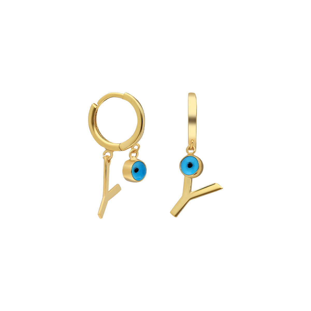 OHRRING MIT NAZAR UND BUCHSTABE aus 925 Silber - Eleganter Ohrringe - AURIME