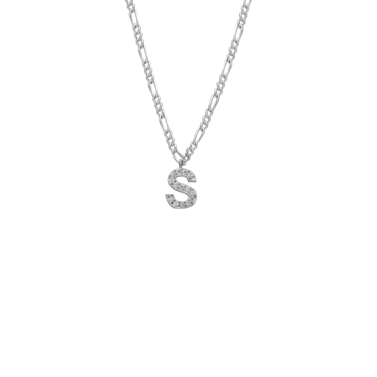 BUCHSTABENKETTE MIT ZIRKONIA STEIN aus 925 Silber - Eleganter Halskette - AURIME