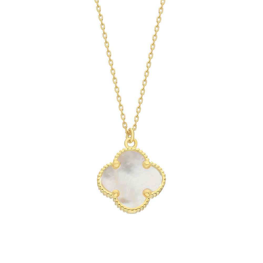 KLEEBLATT OPAL HALSKETTE aus 925 Silber - Eleganter Halskette - AURIME