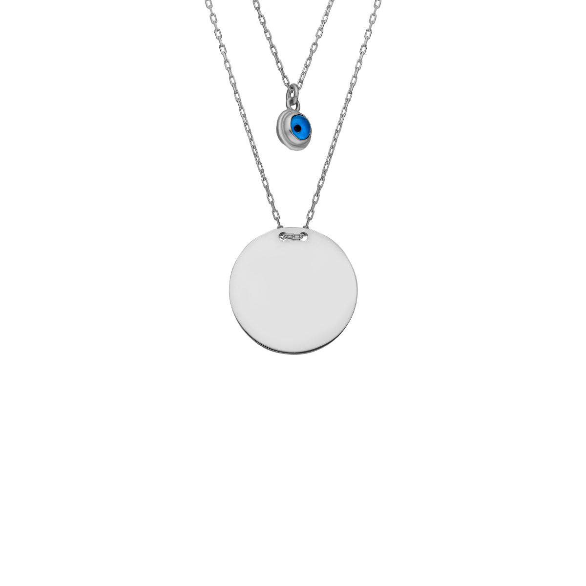 PLÄTTCHEN GRAVURKETTE NAZAR KOMBI aus 925 Silber - Eleganter Halskette - AURIME