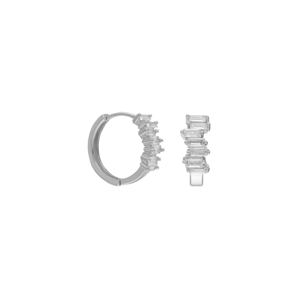 SLIDER BAGUETTE OHRRING aus 925 Silber - Eleganter Ohrringe - AURIME