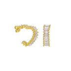 BAGUETTE HERZ CREOLEN aus 925 Silber - Hochwertiger Schmuck - AURIME