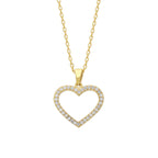 FULL ZIRKONIA HERZ KETTE aus 925 Silber - Eleganter Halskette - AURIME