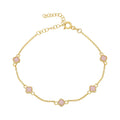 AURIME Rose Mini Klee Armband aus 925 Silber, feine silberne Klee-Design, elegant Schmuckstück für Damen