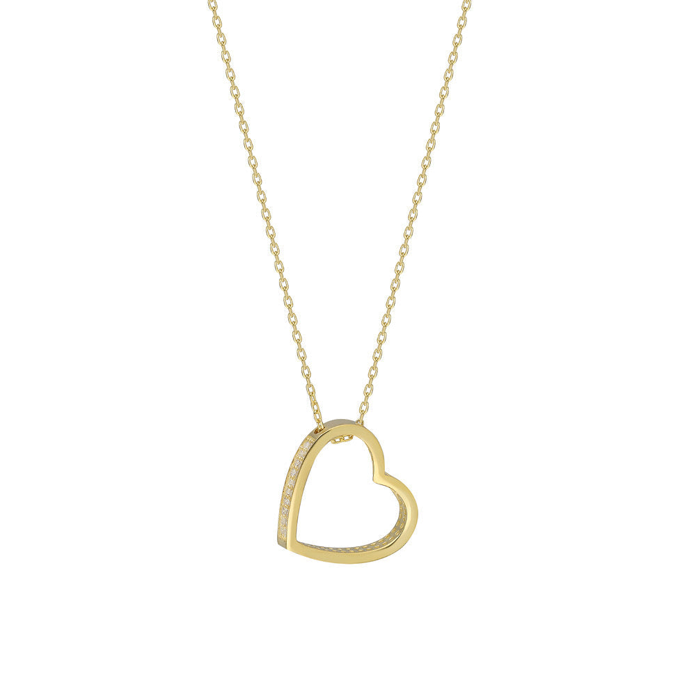 HERZKETTE MIT ZIRKONIA II aus 925 Silber - Eleganter Halskette - AURIME