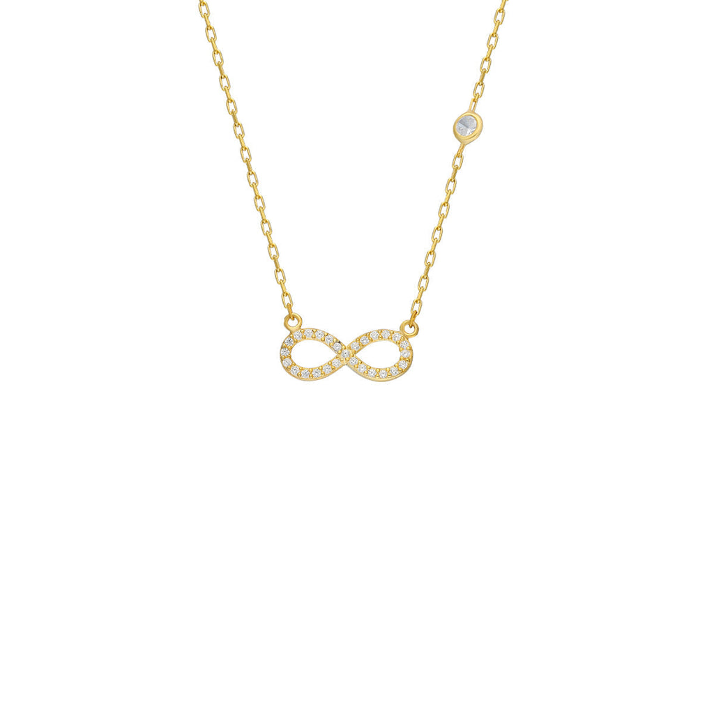 INFINITY HALSKETTE MIT ZIRKONIA aus 925 Silber - Eleganter Halskette - AURIME