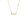 Infinity-Halskette mit Zirkonia aus 925 Silber von AURIME, glänzende Kette mit funkelnden Steinen, elegantes Schmuckstück