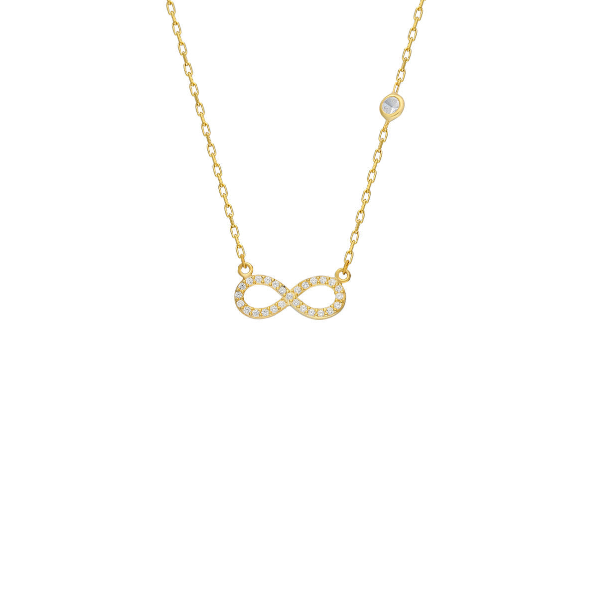 INFINITY HALSKETTE MIT ZIRKONIA aus 925 Silber - Eleganter Halskette - AURIME