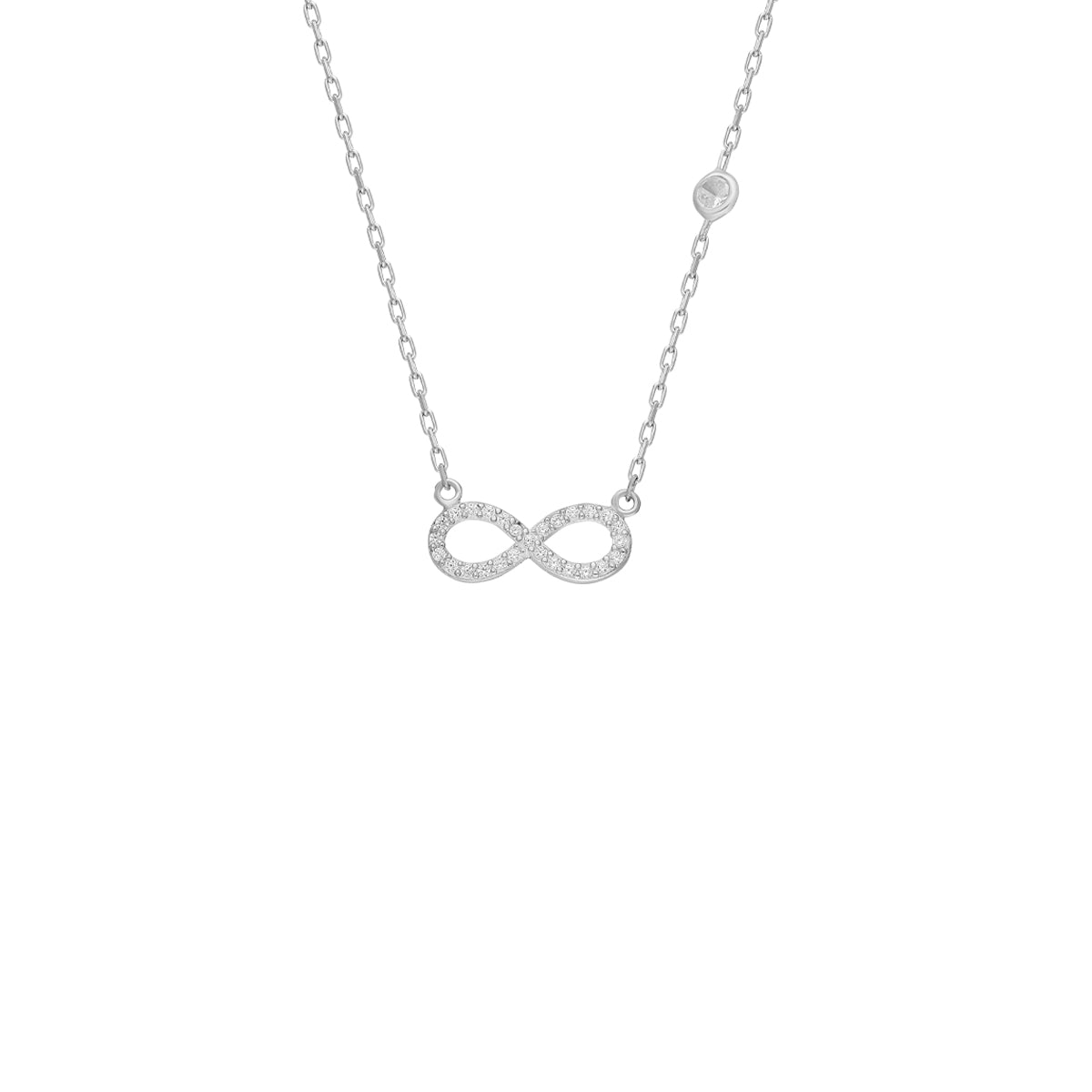 INFINITY HALSKETTE MIT ZIRKONIA aus 925 Silber - Eleganter Halskette - AURIME