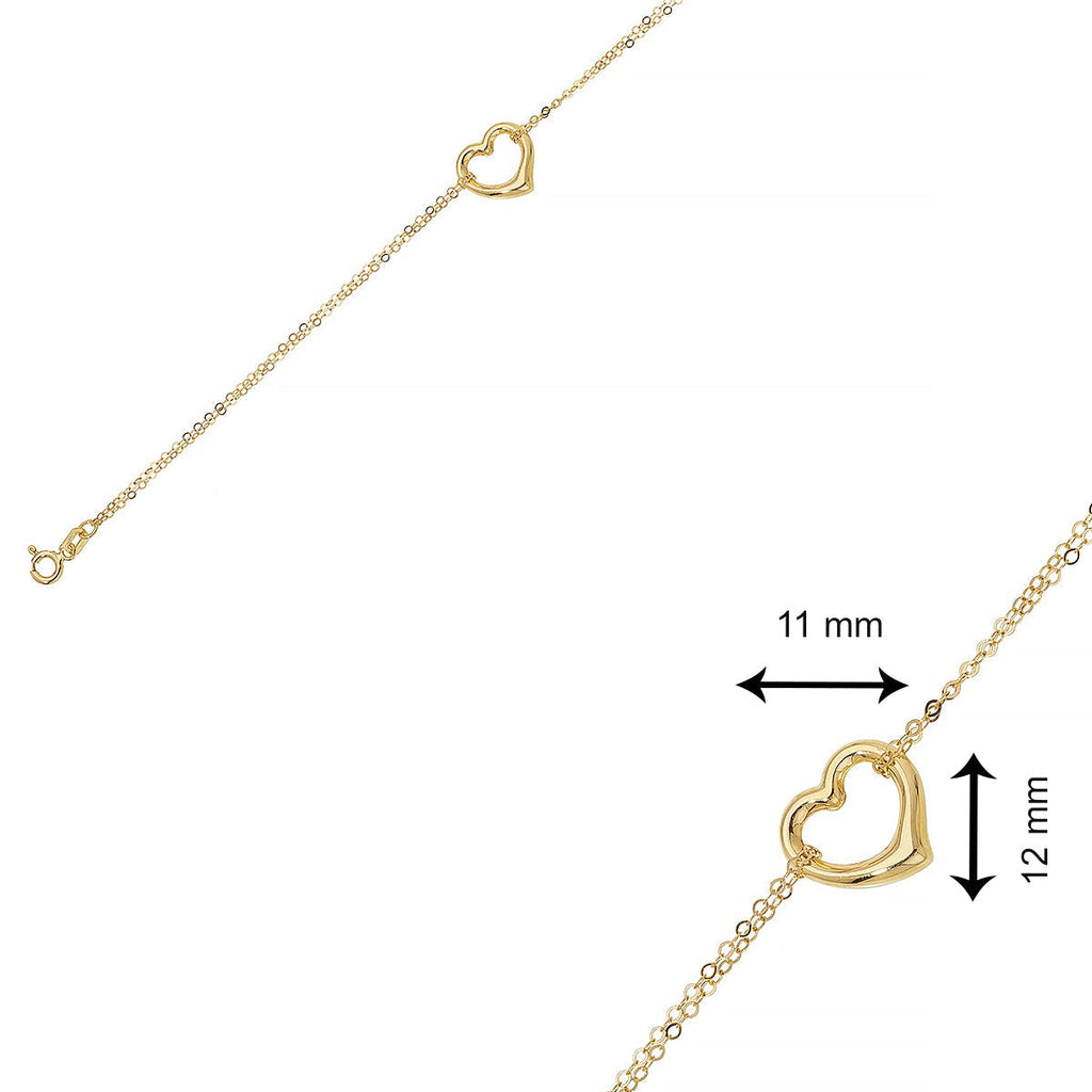 DOPPELHERZ-KETTENARMBAND FÜR DAMEN ARMKETTE | 14K GOLD