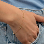 GLÄNZENDE KUGELN ARMKETTE | 14K GOLD