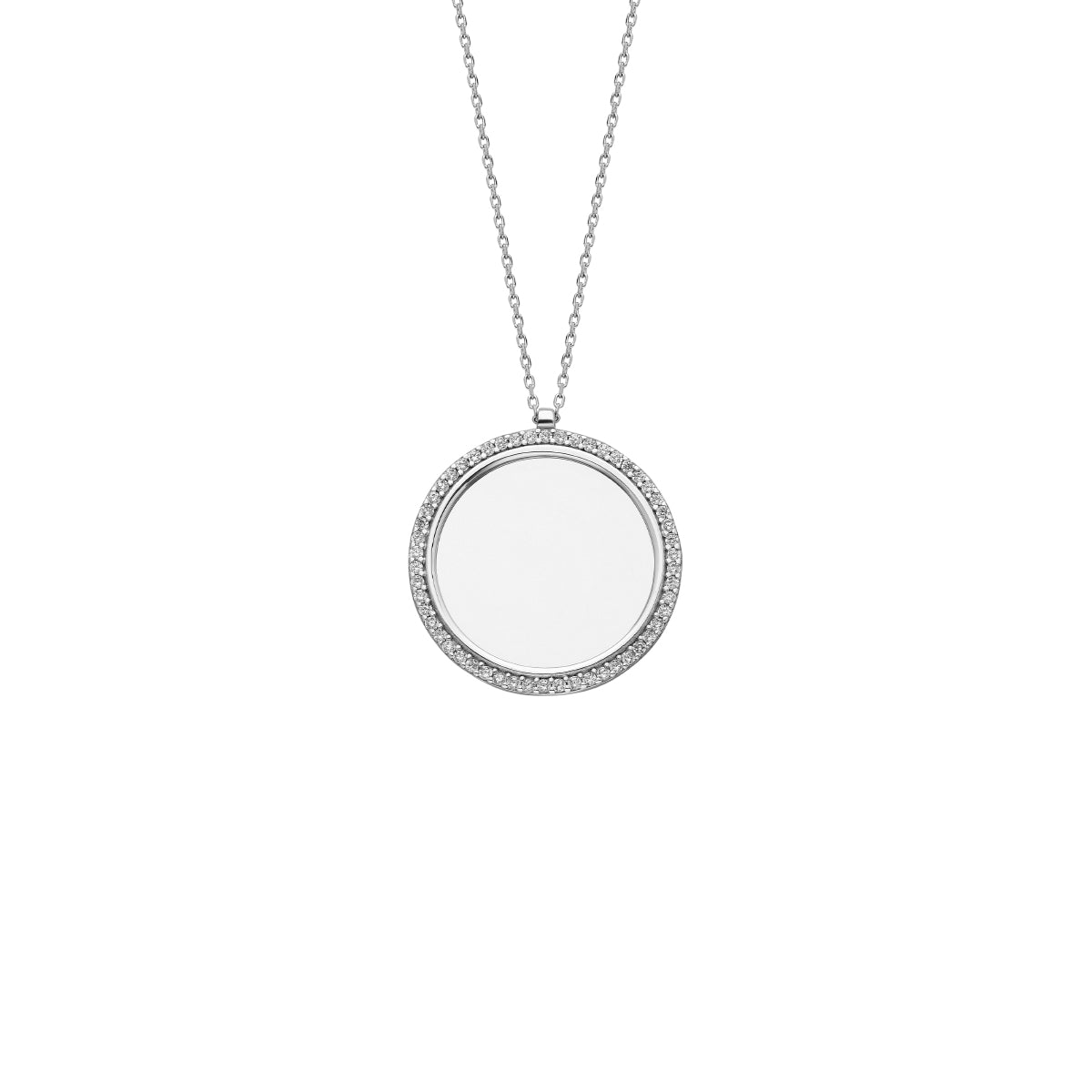 ZIRKONIA PLÄTTCHEN GRAVURKETTE aus 925 Silber - Eleganter Halskette - AURIME