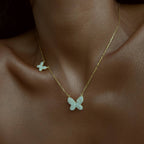 BUTTERFLY DUO NECKLACE aus 925 Silber - Hochwertiger Schmuck - AURIME