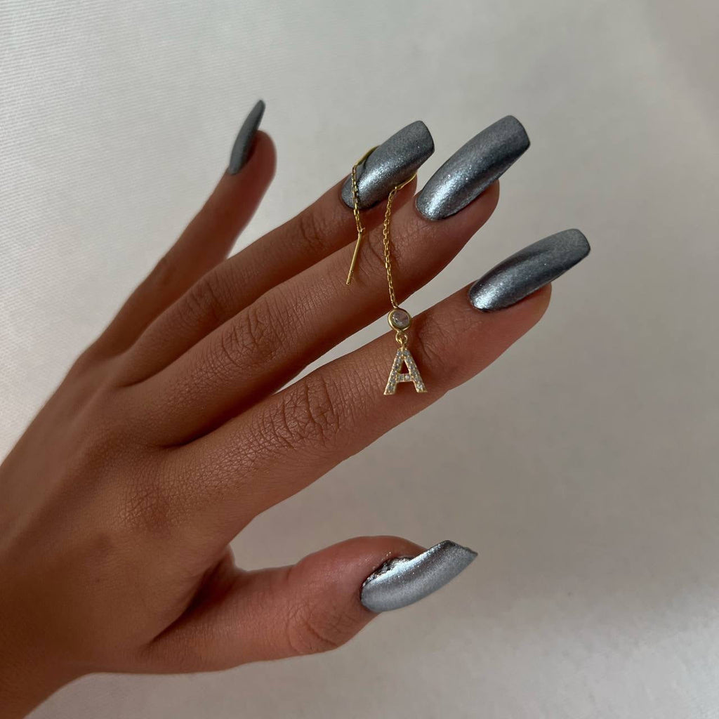 ZIRKONIA OHRRING MIT INITIALEN aus 925 Silber - Eleganter Ohrringe - AURIME