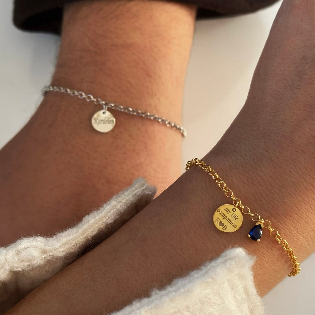 DOCH DROP GEBURTSSTEIN PARTNERARMBÄNDER | 925 SILBER