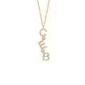 Silberner Choker mit senkrechten Zirkonia-Buchstaben, AURIME Marken-Schmuck, detailreiche Kette aus 925 Silber