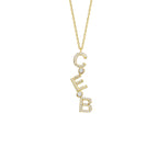 CHOCKER SENKRECHT ZIRKONIA BUCHSTABENKETTE aus 925 Silber - Eleganter Halskette - AURIME