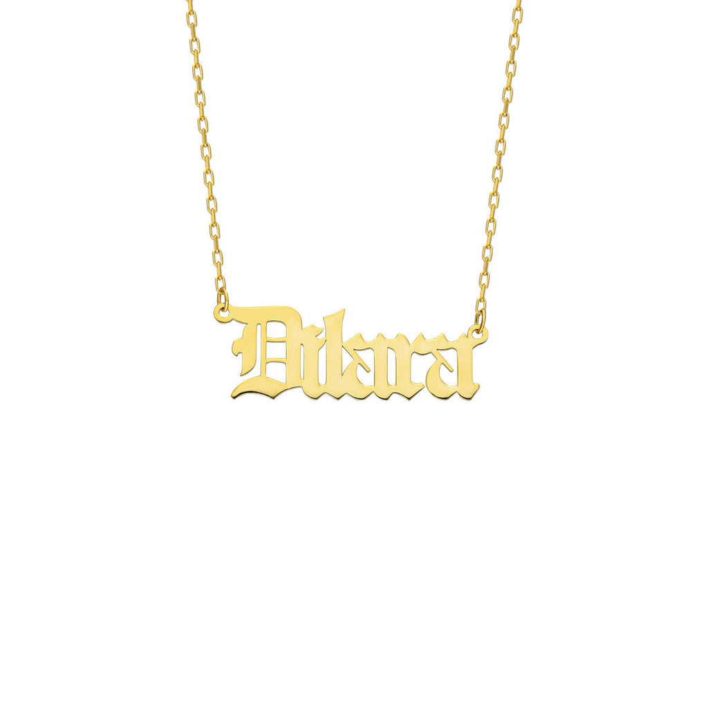 NAMENSKETTE OLD ENGLISH aus 925 Silber - Eleganter Halskette - AURIME