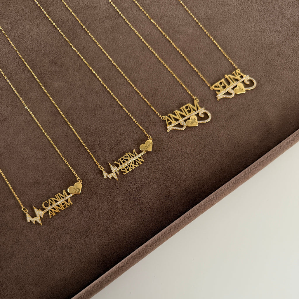 NAMENS HALSKETTE MIT HERZ| 925 SILBER