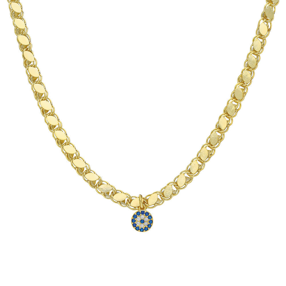 GERSTENKETTE MIT NAZARSTEIN aus 925 Silber - Eleganter Halskette - AURIME