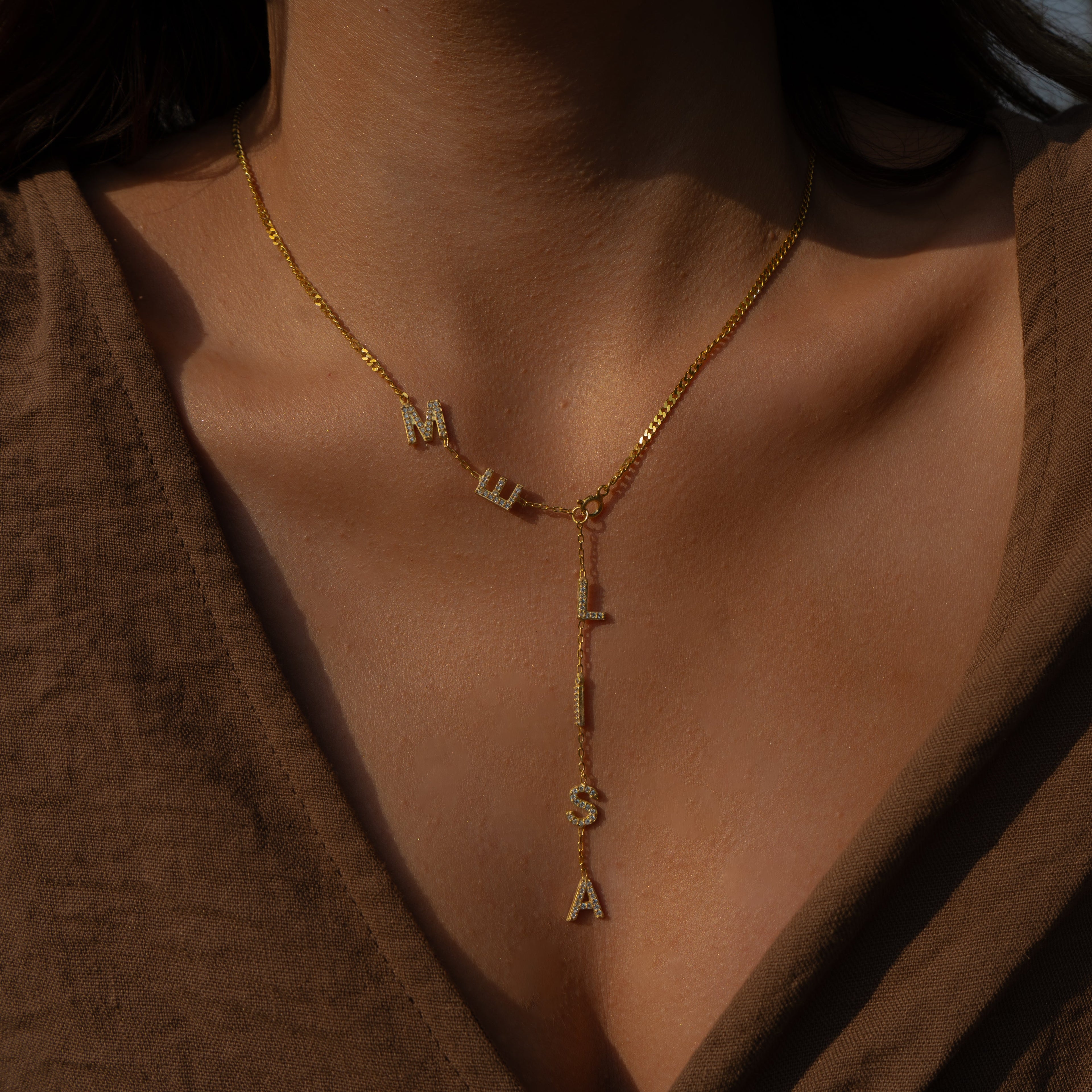 SOMMER NAMENSKETTE MIT ZIRKONIASTEIN | 925 SILBER