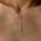 FREISTEHENDE STERN BUCHSTABENKETTE aus 925 Silber - Eleganter Halskette - AURIME