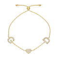 DUO INITIALEN HEART BRACELET | 925 SILBER