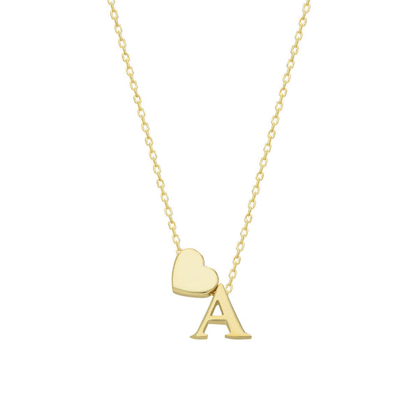 HEART & LETTER NECKLACE aus 925 Silber - Hochwertiger Schmuck - AURIME